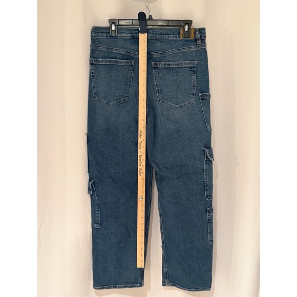 American Eagle Jeans Womens Size M Blue Super High-Waisted Baggy - Picture 7 of 8